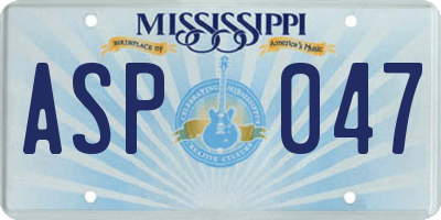 MS license plate ASP047