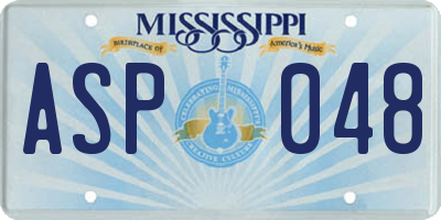 MS license plate ASP048