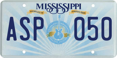 MS license plate ASP050