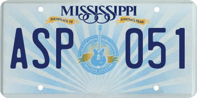 MS license plate ASP051