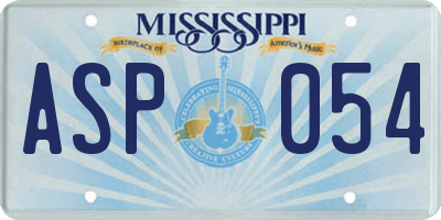 MS license plate ASP054