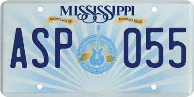 MS license plate ASP055