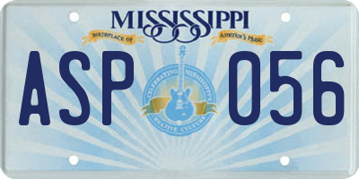 MS license plate ASP056