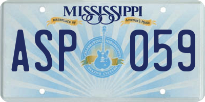 MS license plate ASP059