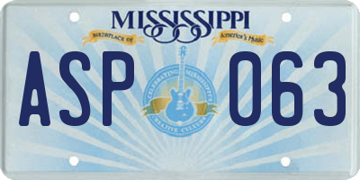 MS license plate ASP063