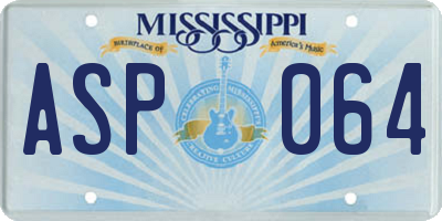 MS license plate ASP064