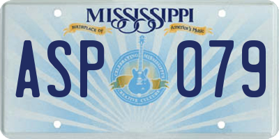 MS license plate ASP079
