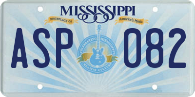 MS license plate ASP082