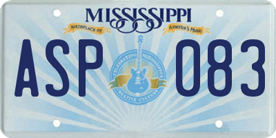 MS license plate ASP083