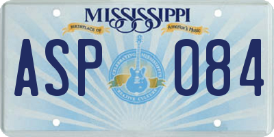 MS license plate ASP084