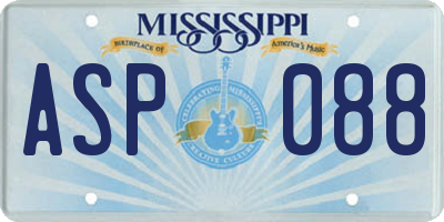 MS license plate ASP088