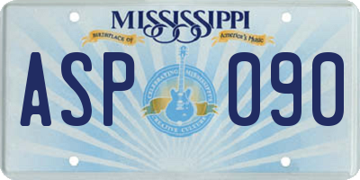 MS license plate ASP090