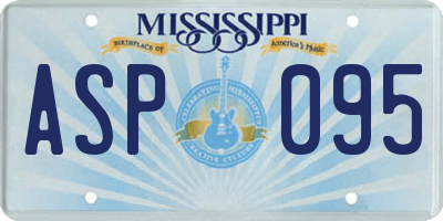 MS license plate ASP095