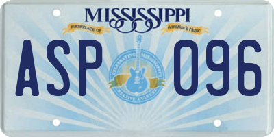 MS license plate ASP096