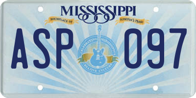 MS license plate ASP097