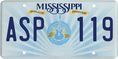 MS license plate ASP119