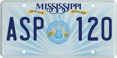 MS license plate ASP120
