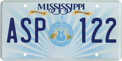 MS license plate ASP122