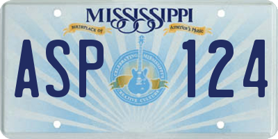 MS license plate ASP124
