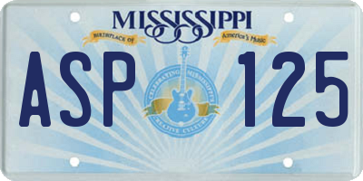 MS license plate ASP125