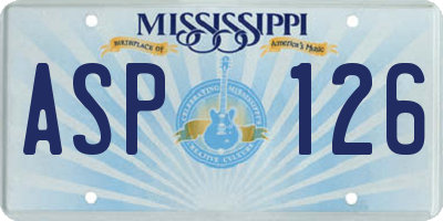 MS license plate ASP126
