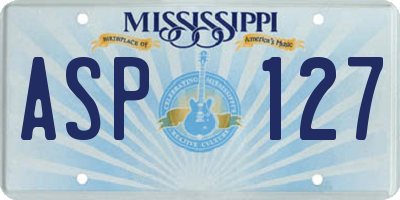 MS license plate ASP127