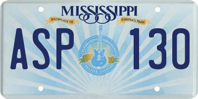 MS license plate ASP130