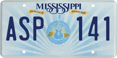 MS license plate ASP141