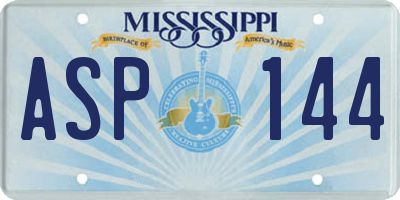 MS license plate ASP144
