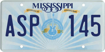 MS license plate ASP145