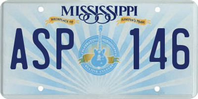 MS license plate ASP146