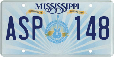 MS license plate ASP148