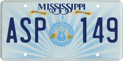 MS license plate ASP149
