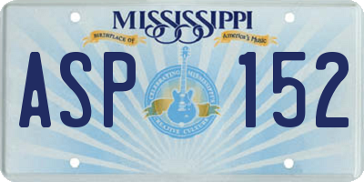 MS license plate ASP152