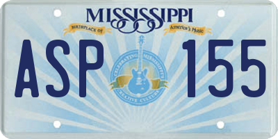 MS license plate ASP155