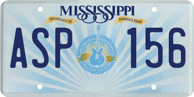 MS license plate ASP156