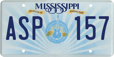 MS license plate ASP157