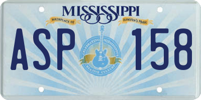 MS license plate ASP158