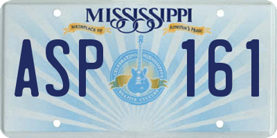 MS license plate ASP161