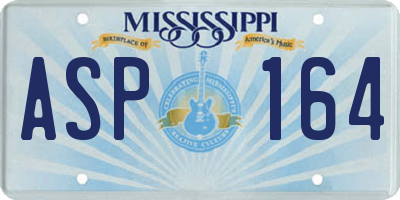 MS license plate ASP164