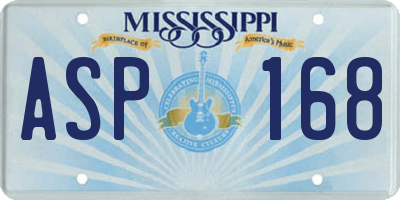 MS license plate ASP168