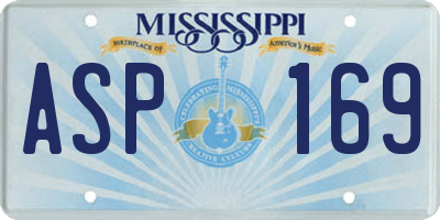 MS license plate ASP169