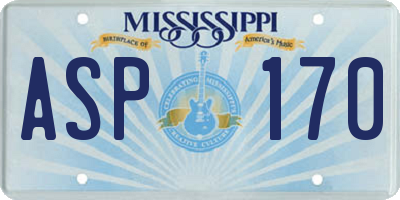 MS license plate ASP170