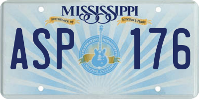 MS license plate ASP176