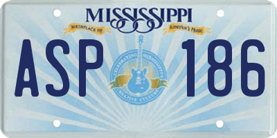 MS license plate ASP186
