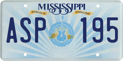 MS license plate ASP195