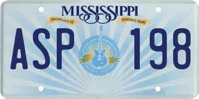 MS license plate ASP198