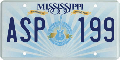MS license plate ASP199