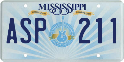 MS license plate ASP211