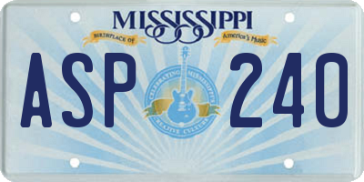 MS license plate ASP240